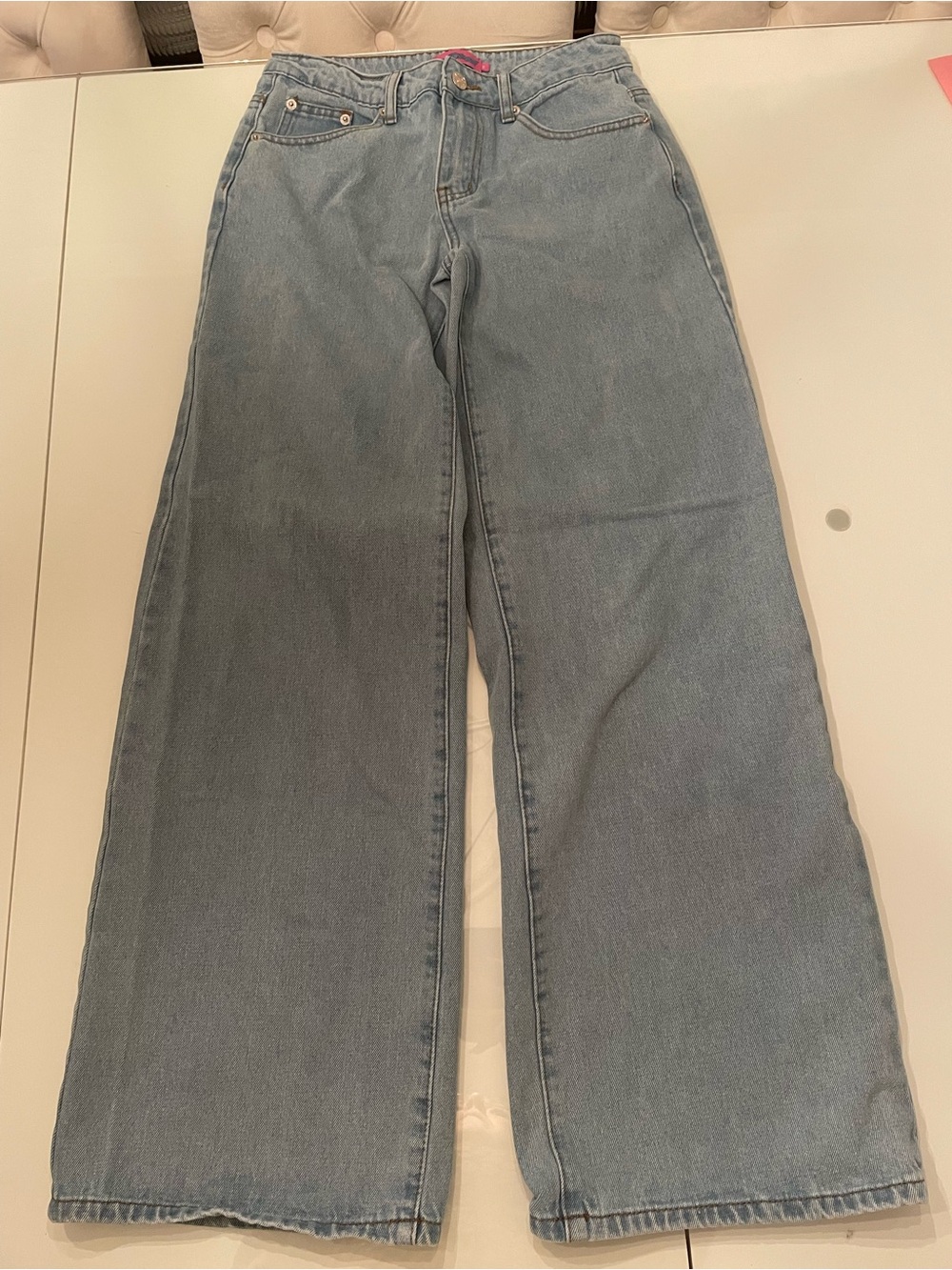 Edikted Light Blue Wide-Leg Denim Jeans